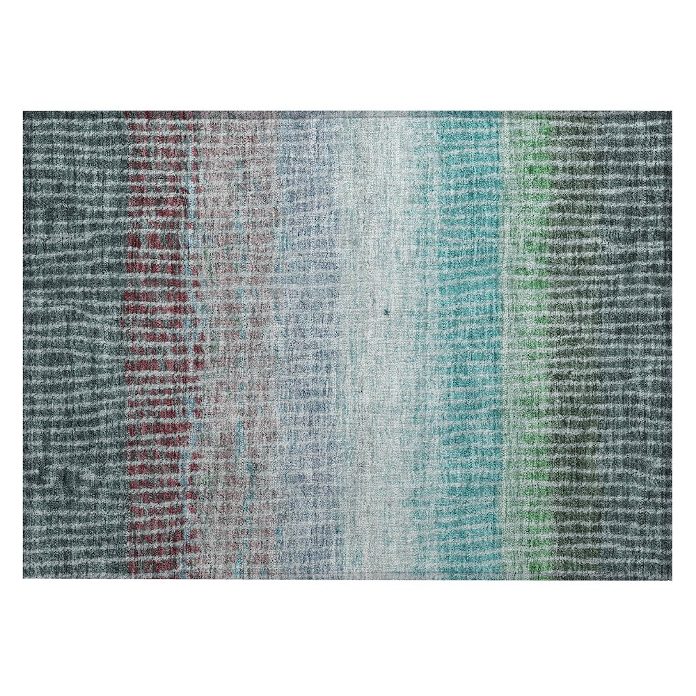 Machine Washable Indoor/Outdoor Chantille ACN2314 Teal 1'8" x 2'6" Rug. Picture 1