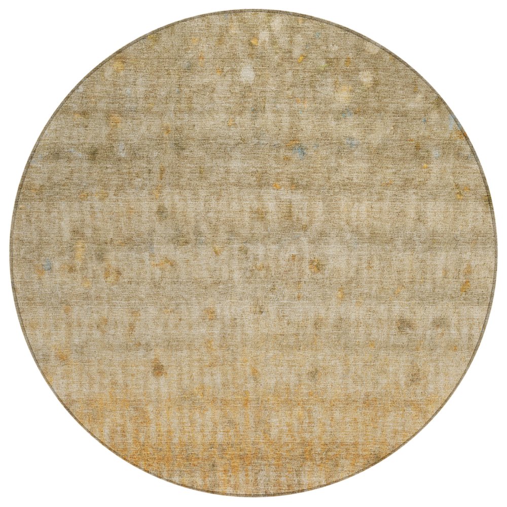 Machine Washable Indoor/Outdoor Chantille ACN2315 Brown 8' x 8' Round Rug. Picture 1