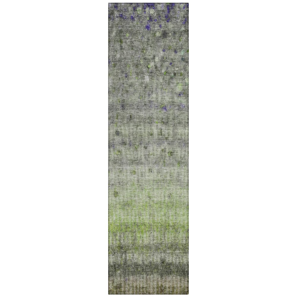 Machine Washable Indoor/Outdoor Chantille ACN2315 Green 2'3" x 7'6" Runner Rug. Picture 1