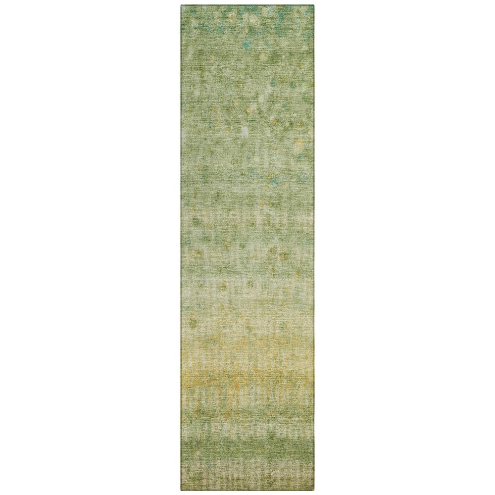 Machine Washable Indoor/Outdoor Chantille ACN2315 Green 2'3" x 7'6" Runner Rug. Picture 1