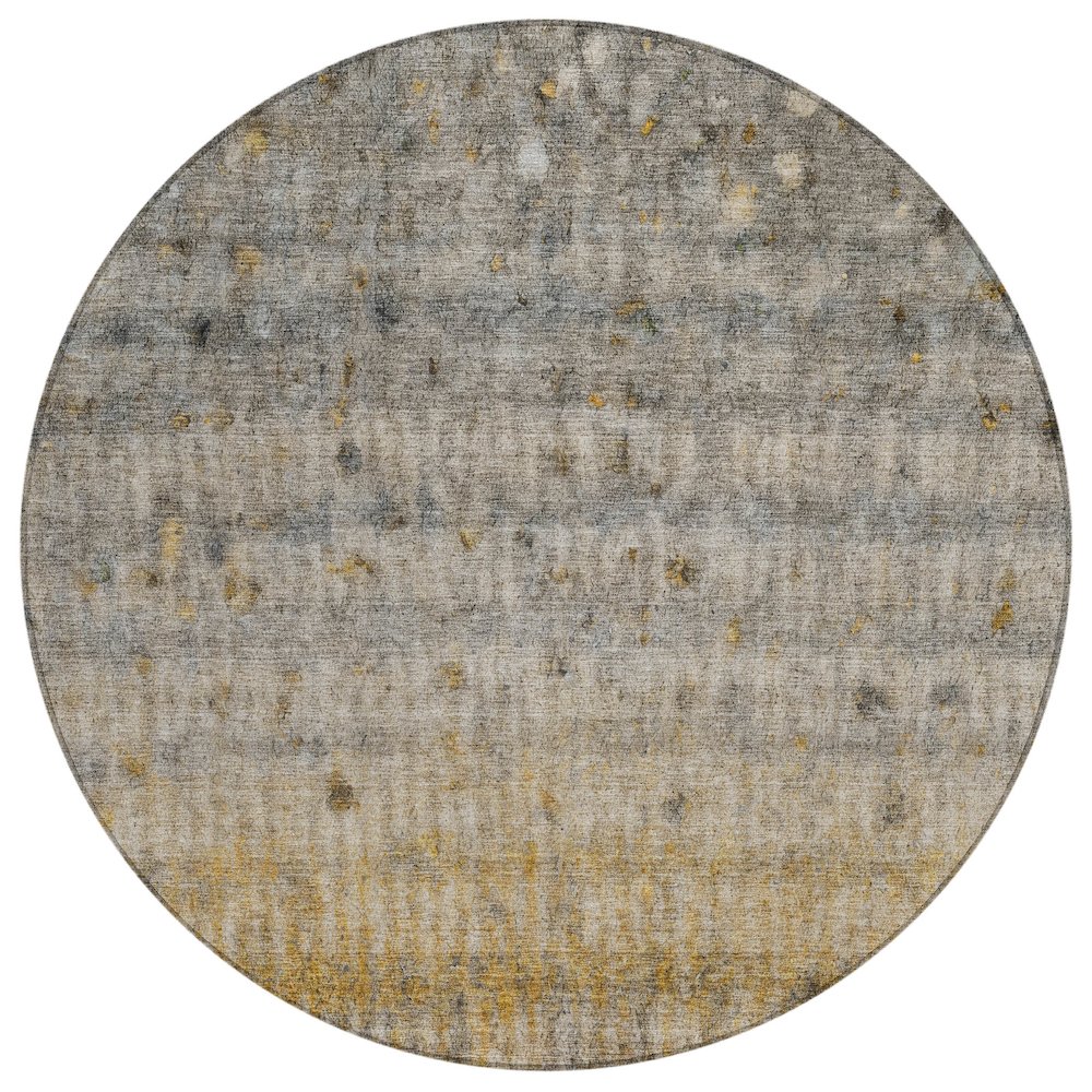 Machine Washable Indoor/Outdoor Chantille ACN2315 Brown 8' x 8' Round Rug. Picture 1