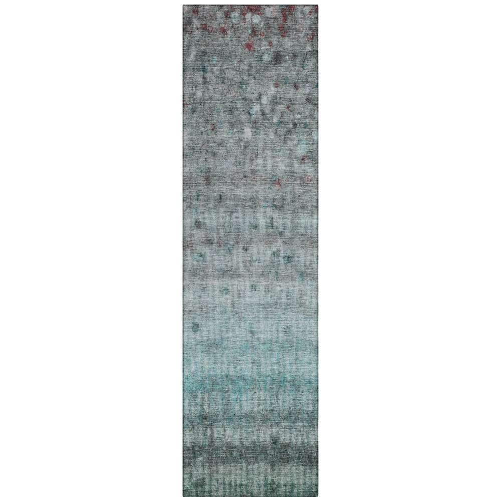 Machine Washable Indoor/Outdoor Chantille ACN2315 Teal 2'3" x 7'6" Runner Rug. Picture 1