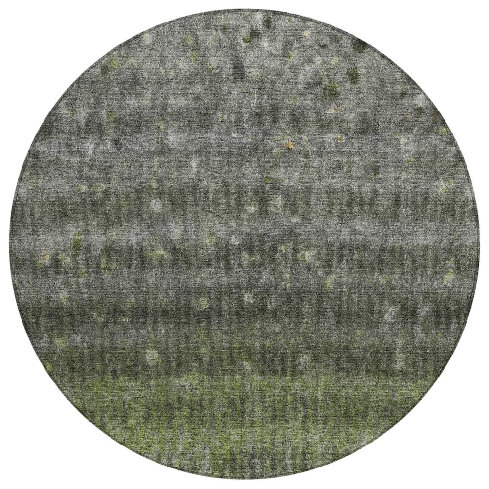 Machine Washable Indoor/Outdoor Chantille ACN2316 Green 8' x 8' Round Rug. Picture 1