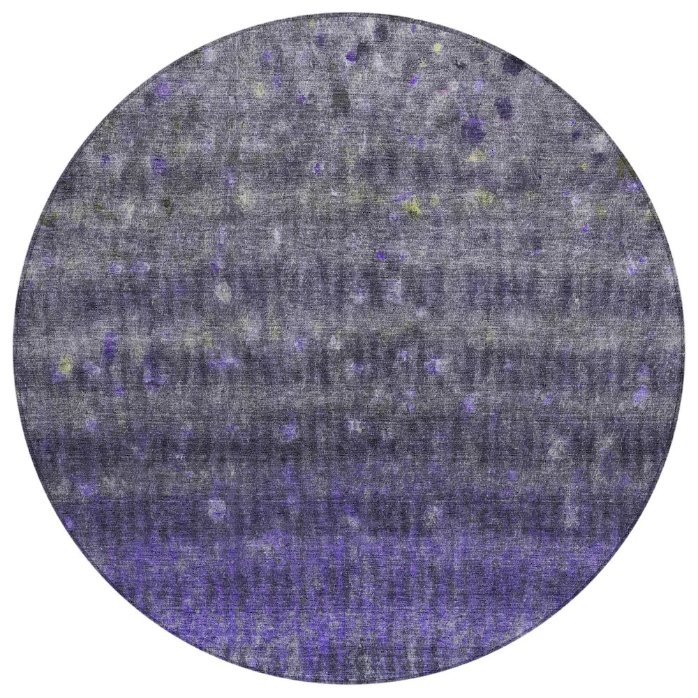 Machine Washable Indoor/Outdoor Chantille ACN2316 Purple 8' x 8' Round Rug. Picture 1