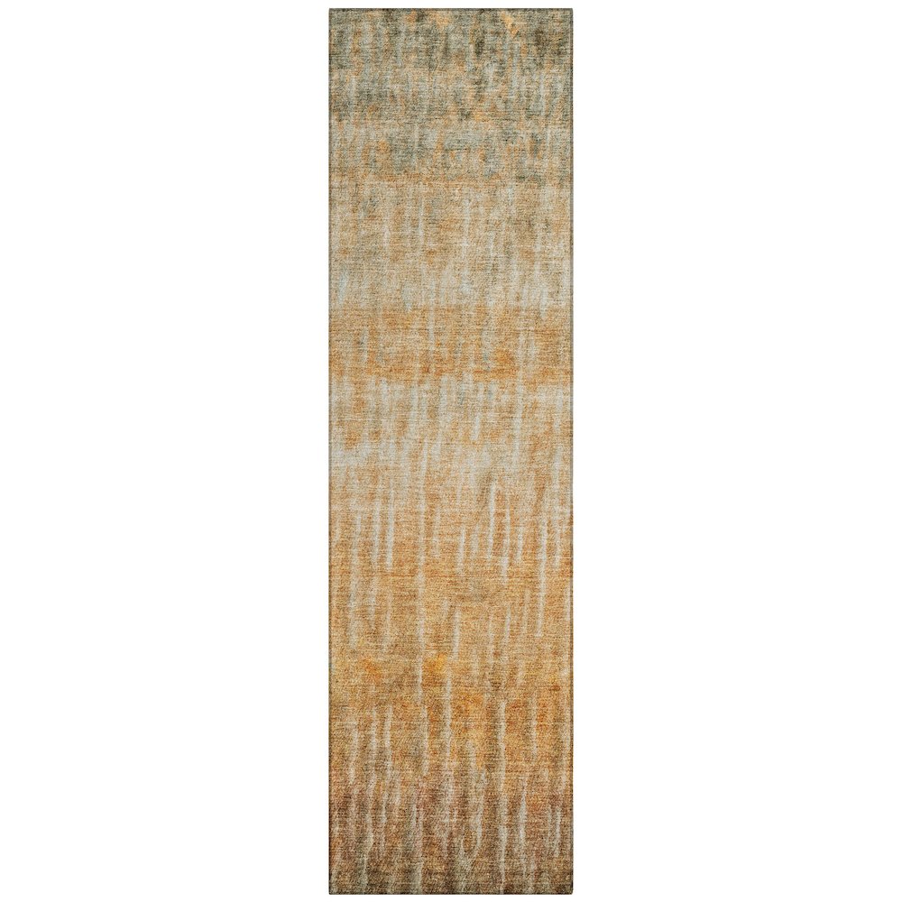 Machine Washable Indoor/Outdoor Chantille ACN2317 Orange 2'3" x 7'6" Runner Rug. Picture 1