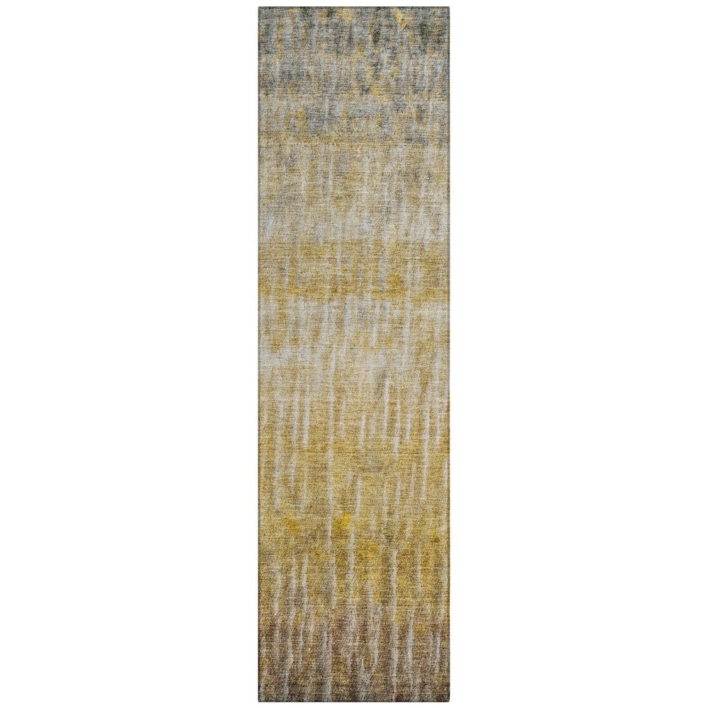 Machine Washable Indoor/Outdoor Chantille ACN2317 Gold 2'3" x 7'6" Runner Rug. Picture 1