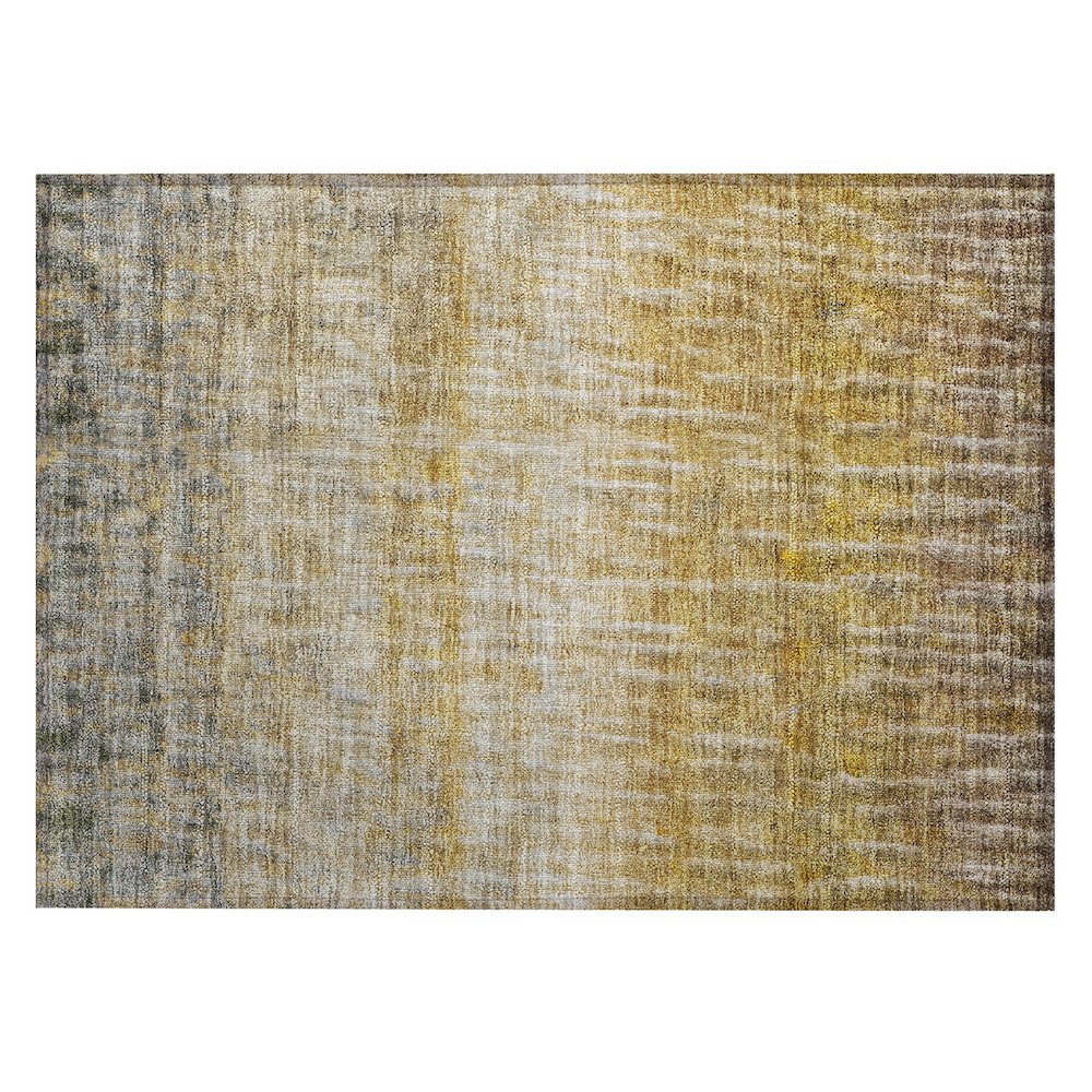 Machine Washable Indoor/Outdoor Chantille ACN2317 Gold 1'8" x 2'6" Rug. Picture 1