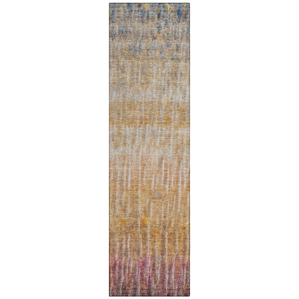 Machine Washable Indoor/Outdoor Chantille ACN2317 Orange 2'3" x 7'6" Runner Rug. Picture 1