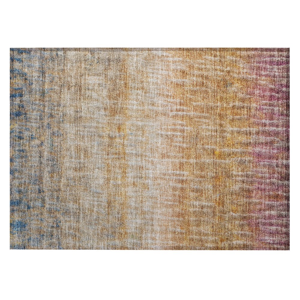 Machine Washable Indoor/Outdoor Chantille ACN2317 Orange 1'8" x 2'6" Rug. Picture 1