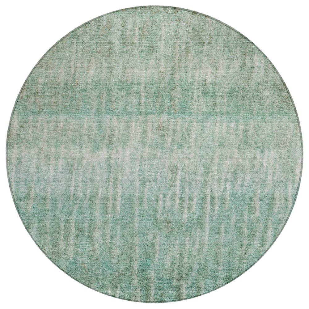 Machine Washable Indoor/Outdoor Chantille ACN2317 Teal 8' x 8' Round Rug. Picture 1