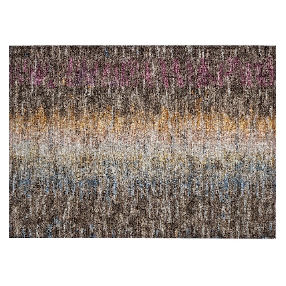 Machine Washable Indoor/Outdoor Chantille ACN2318 Brown 1'8" x 2'6" Rug. Picture 1