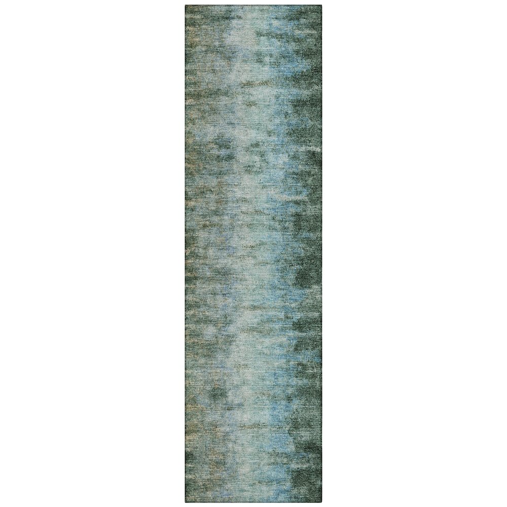 Machine Washable Indoor/Outdoor Chantille ACN2318 Green 2'3" x 7'6" Runner Rug. Picture 1