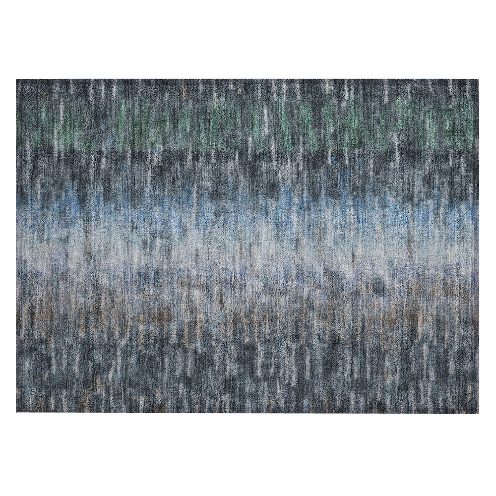 Machine Washable Indoor/Outdoor Chantille ACN2318 Teal 1'8" x 2'6" Rug. Picture 1