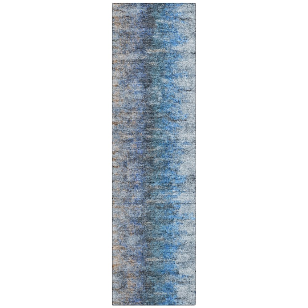 Machine Washable Indoor/Outdoor Chantille ACN2319 Blue 2'3" x 7'6" Runner Rug. Picture 1