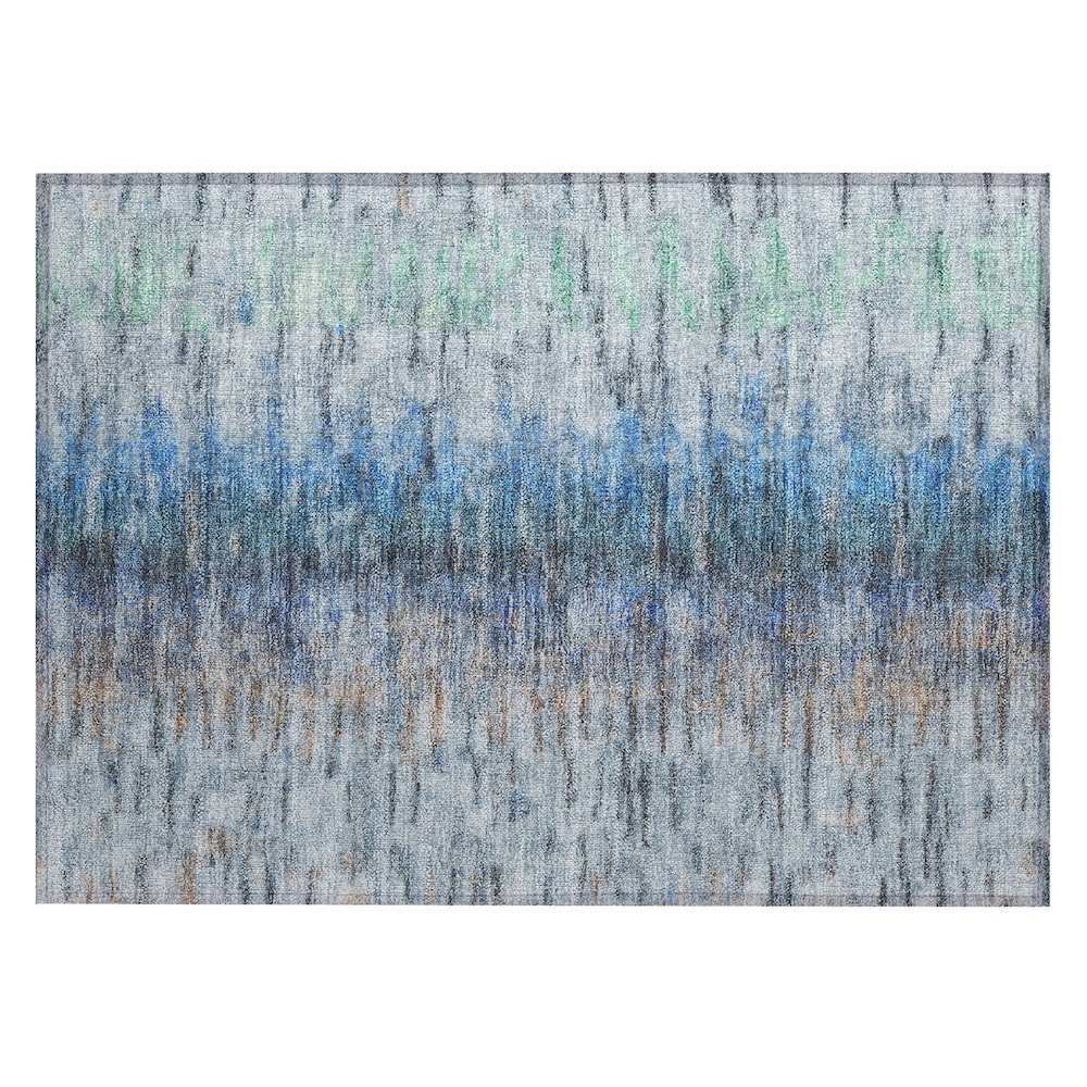 Machine Washable Indoor/Outdoor Chantille ACN2319 Blue 1'8" x 2'6" Rug. Picture 1