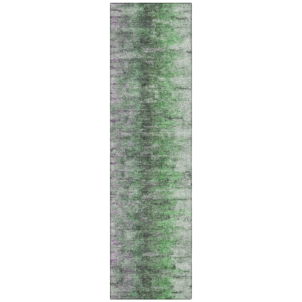 Machine Washable Indoor/Outdoor Chantille ACN2319 Green 2'3" x 7'6" Runner Rug. Picture 1