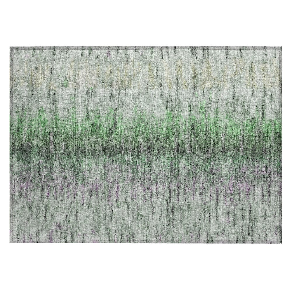 Machine Washable Indoor/Outdoor Chantille ACN2319 Green 1'8" x 2'6" Rug. Picture 1