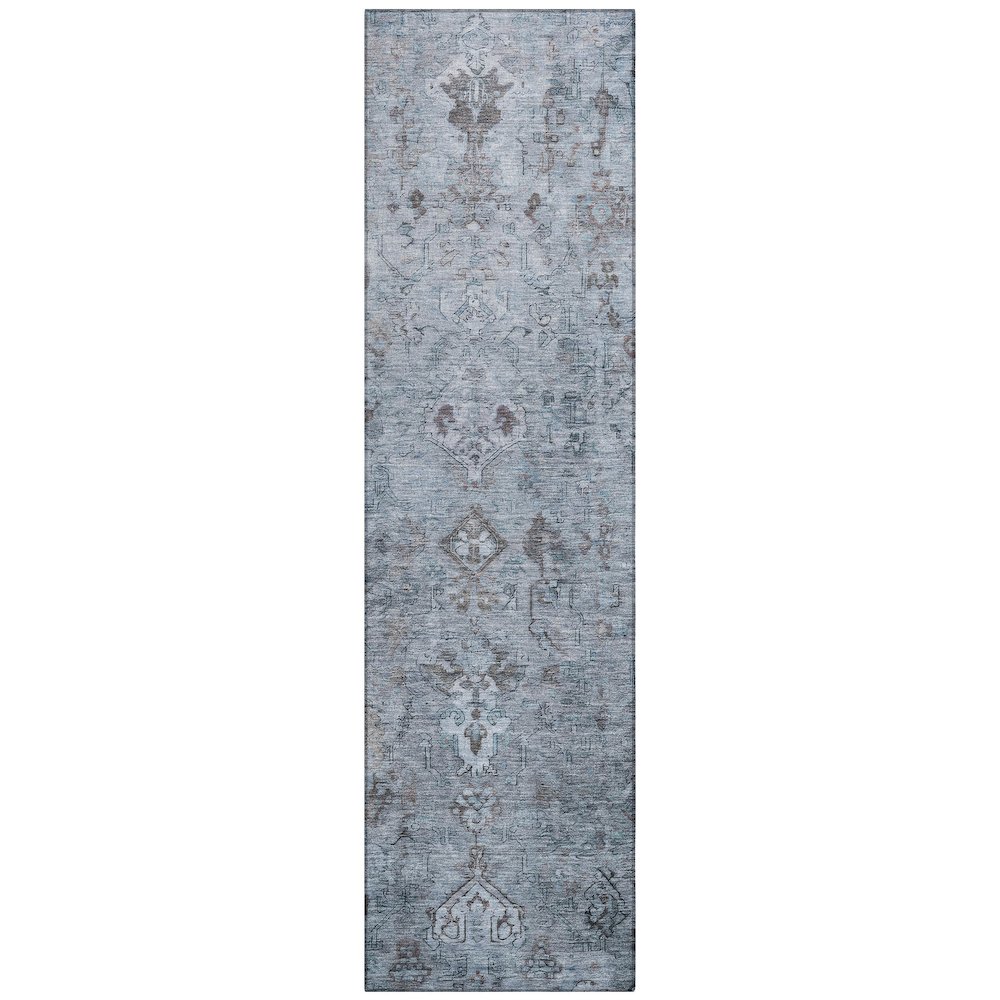 Machine Washable Indoor/Outdoor Chantille ACN2320 Blue 2'3" x 7'6" Runner Rug. Picture 1