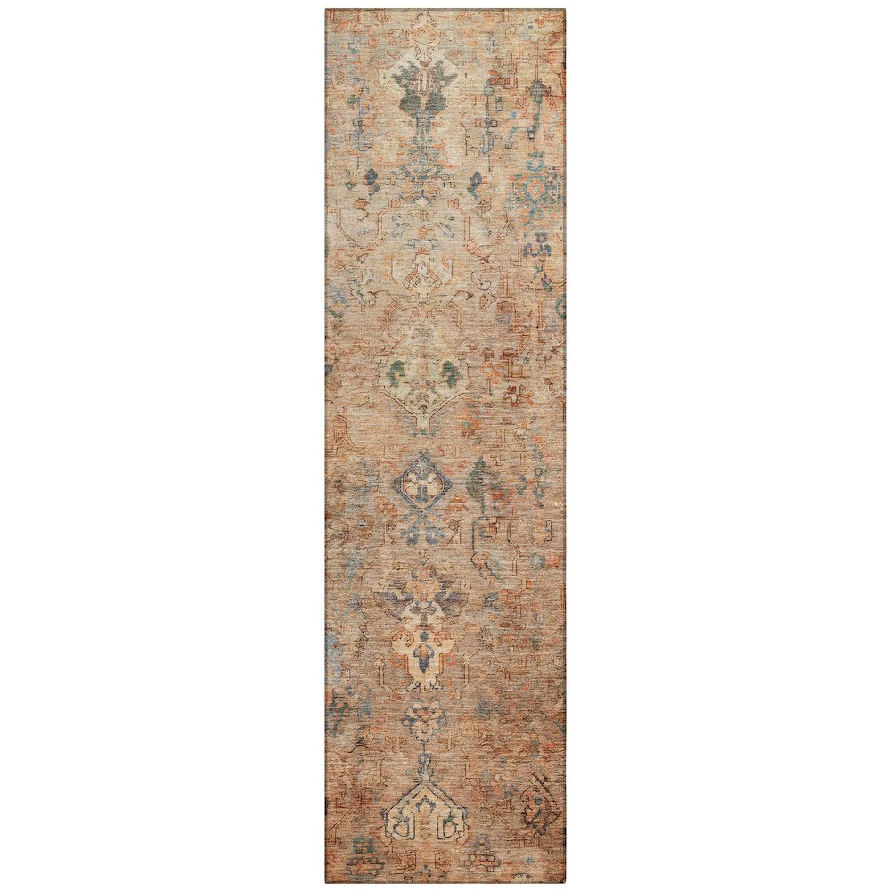 Machine Washable Indoor/Outdoor Chantille ACN2320 Orange 2'3" x 7'6" Runner Rug. Picture 1