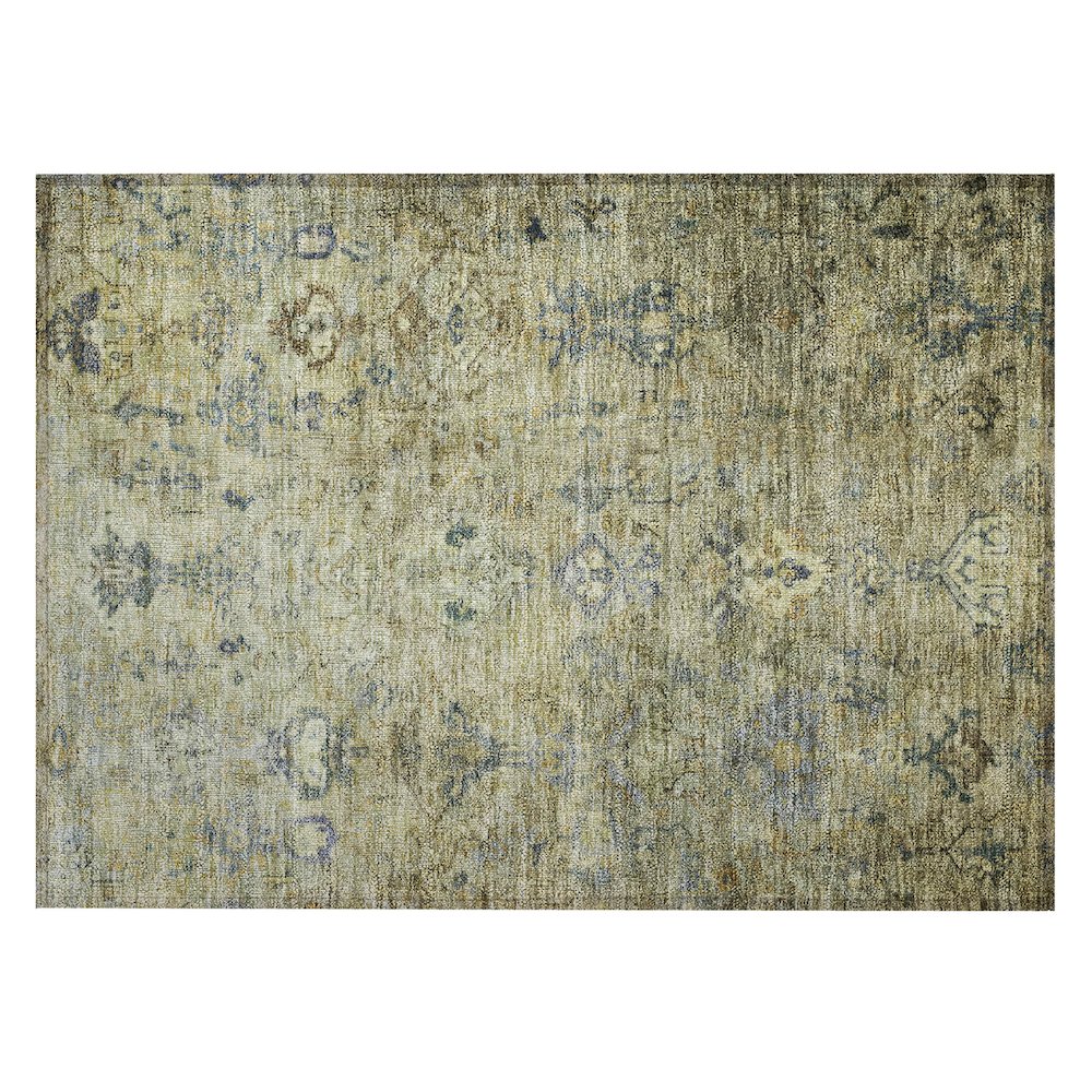 Machine Washable Indoor/Outdoor Chantille ACN2320 Green 1'8" x 2'6" Rug. Picture 1
