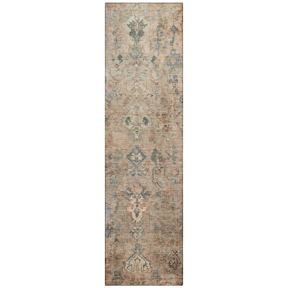 Machine Washable Indoor/Outdoor Chantille ACN2320 Brown 2'3" x 7'6" Runner Rug. Picture 1