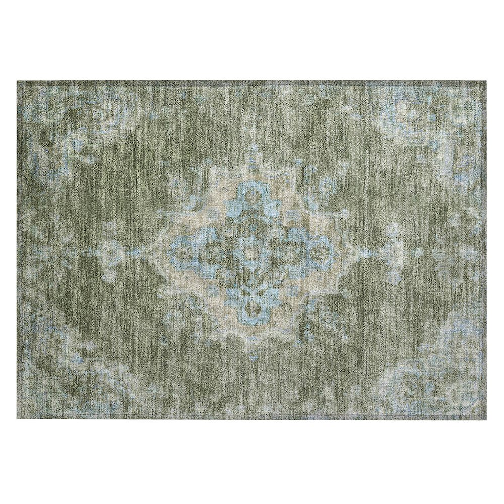 Machine Washable Indoor/Outdoor Chantille ACN2321 Green 1'8" x 2'6" Rug. Picture 1