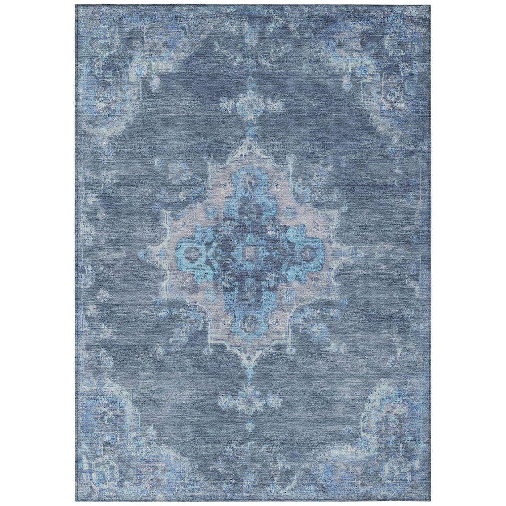 Machine Washable Indoor/Outdoor Chantille ACN2321 Blue 2'6" x 3'10" Rug. Picture 1