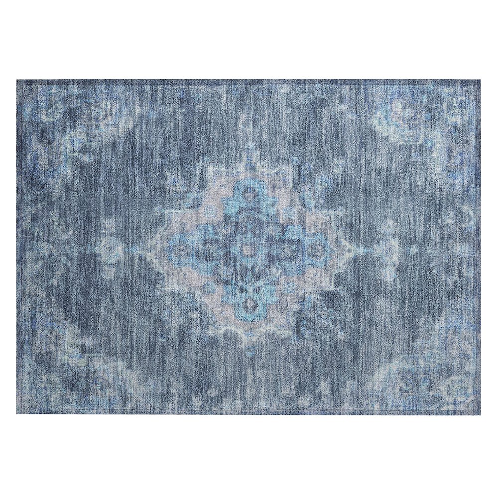 Machine Washable Indoor/Outdoor Chantille ACN2321 Blue 1'8" x 2'6" Rug. Picture 1