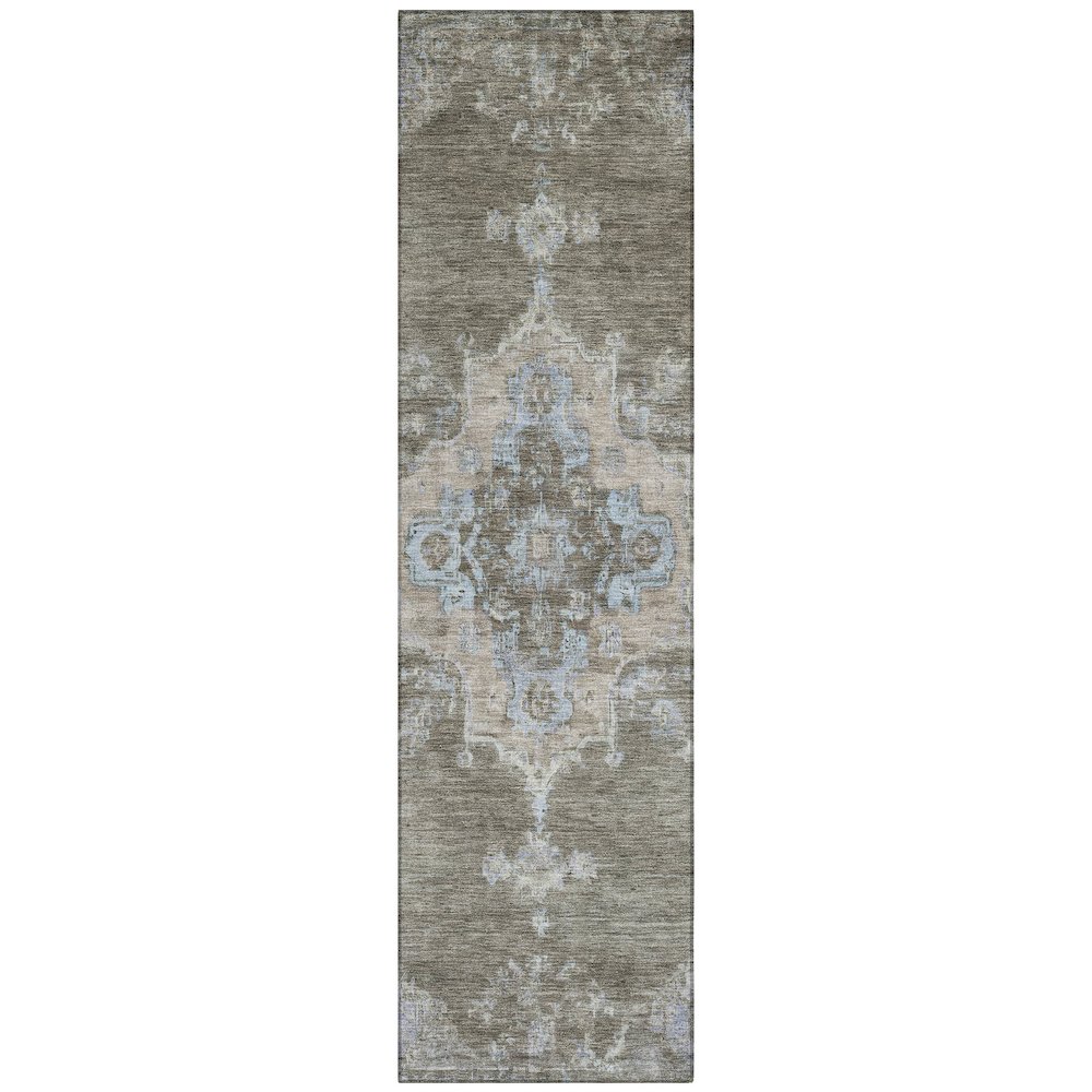Machine Washable Indoor/Outdoor Chantille ACN2321 Brown 2'3" x 7'6" Runner Rug. Picture 1