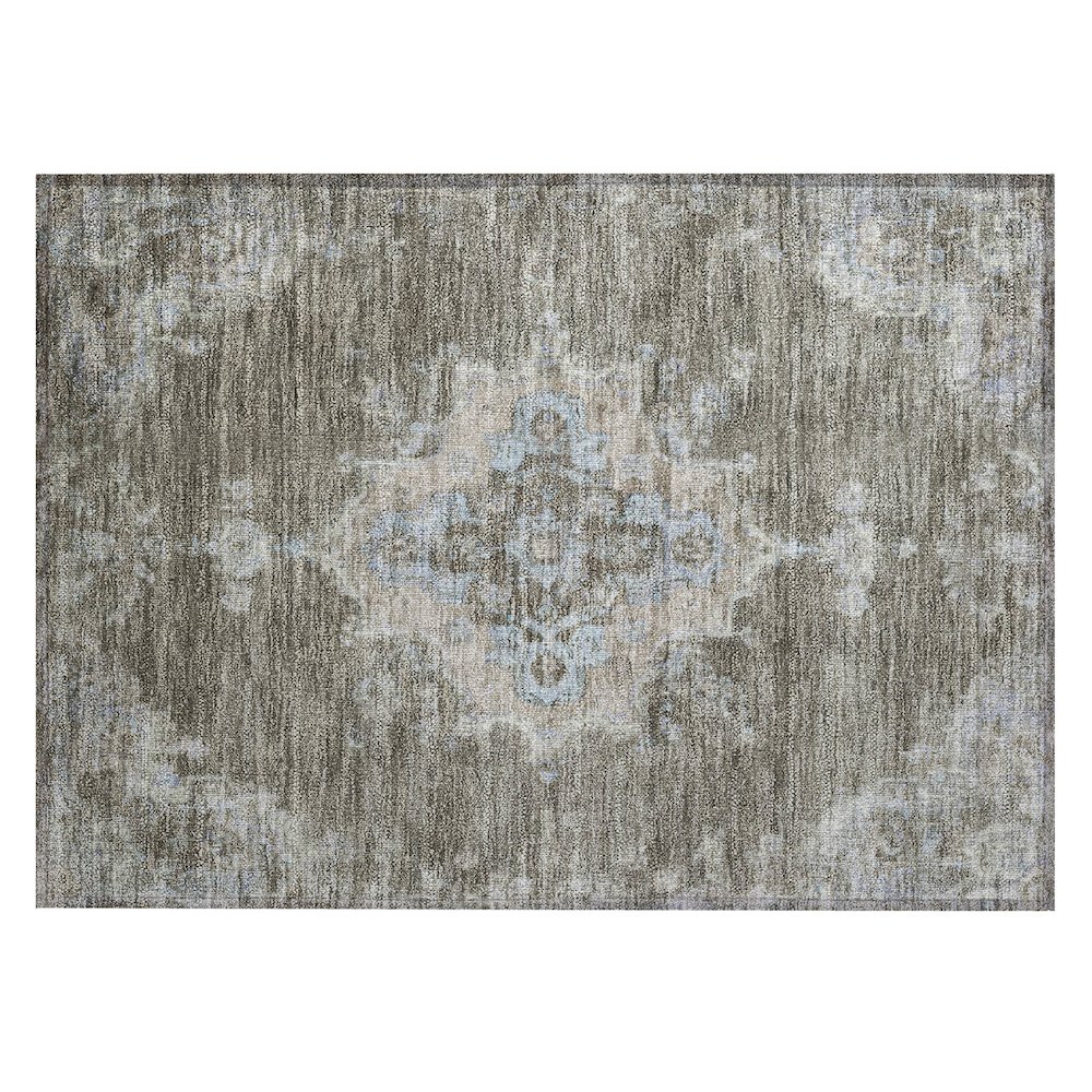 Machine Washable Indoor/Outdoor Chantille ACN2321 Brown 1'8" x 2'6" Rug. Picture 1