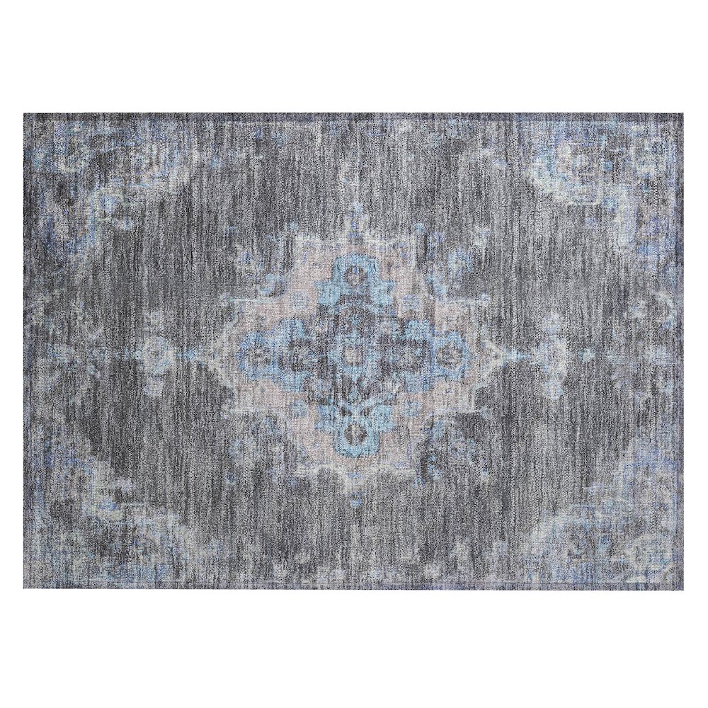 Machine Washable Indoor/Outdoor Chantille ACN2321 Gray 1'8" x 2'6" Rug. Picture 1