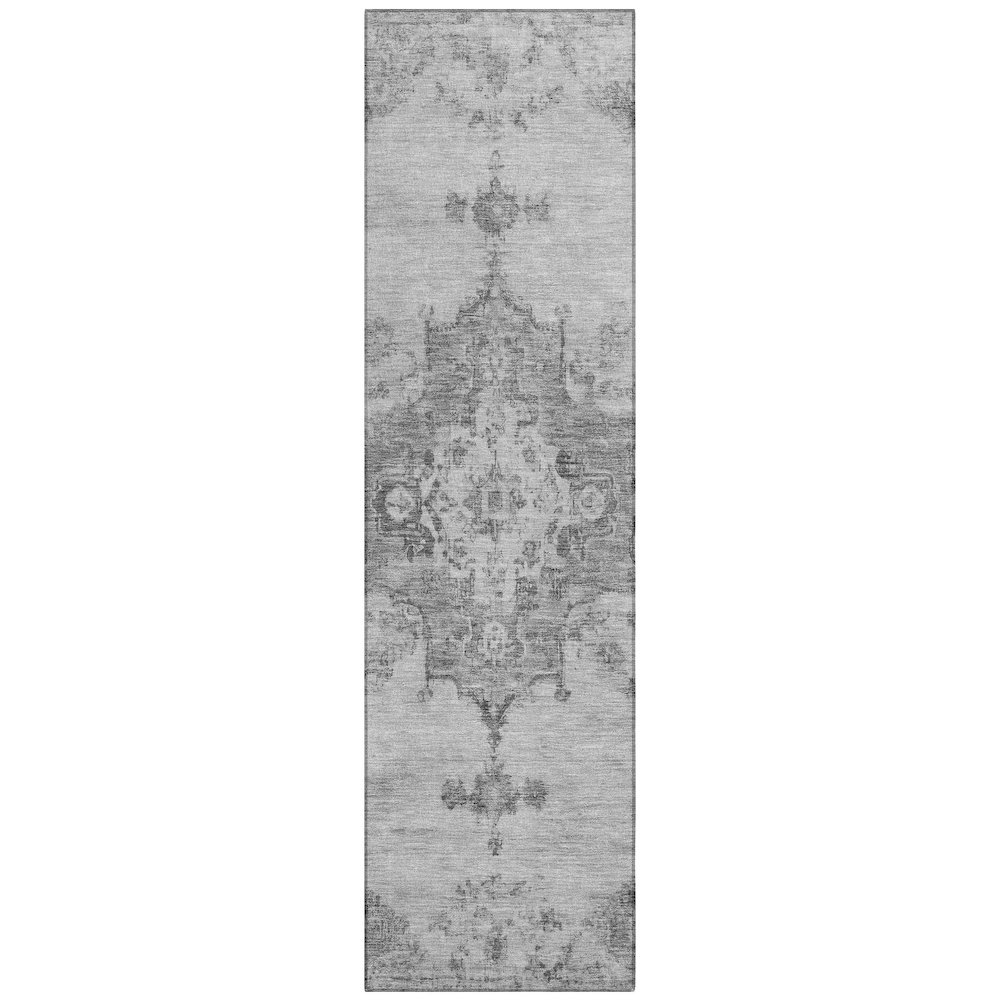 Machine Washable Indoor/Outdoor Chantille ACN2321 Gray 2'3" x 7'6" Runner Rug. Picture 1
