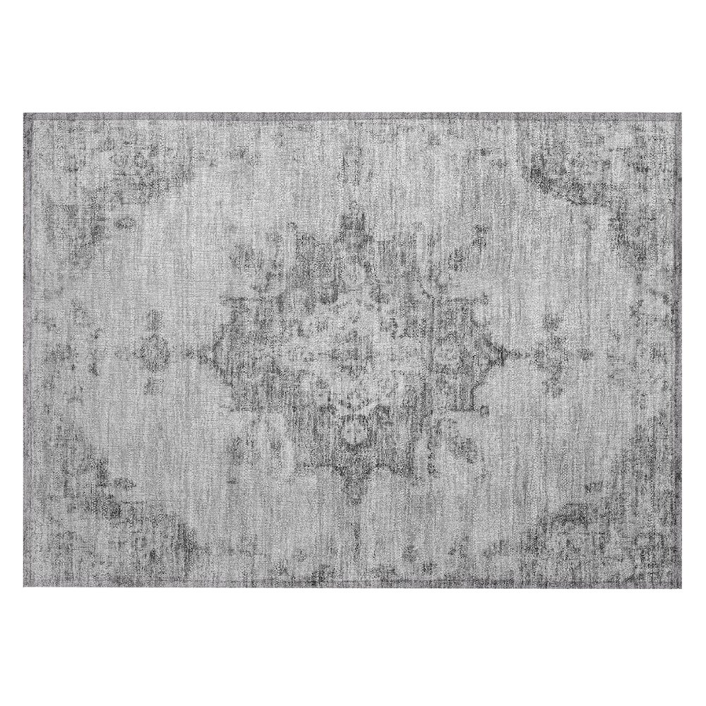 Machine Washable Indoor/Outdoor Chantille ACN2321 Gray 1'8" x 2'6" Rug. Picture 1