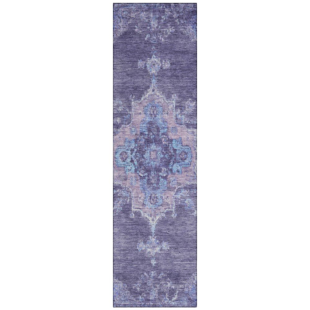 Machine Washable Indoor/Outdoor Chantille ACN2321 Purple 2'3" x 7'6" Runner Rug. Picture 1