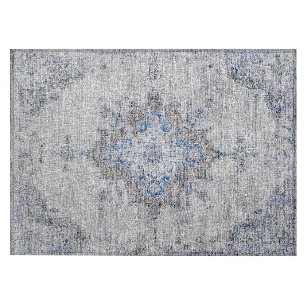 Machine Washable Indoor/Outdoor Chantille ACN2321 Gray 1'8" x 2'6" Rug. Picture 1