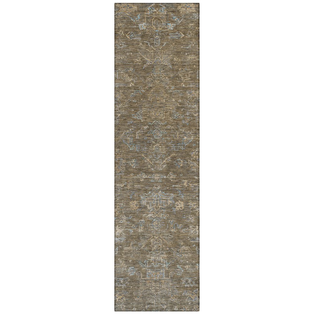 Machine Washable Indoor/Outdoor Chantille ACN2322 Brown 2'3" x 7'6" Runner Rug. Picture 1