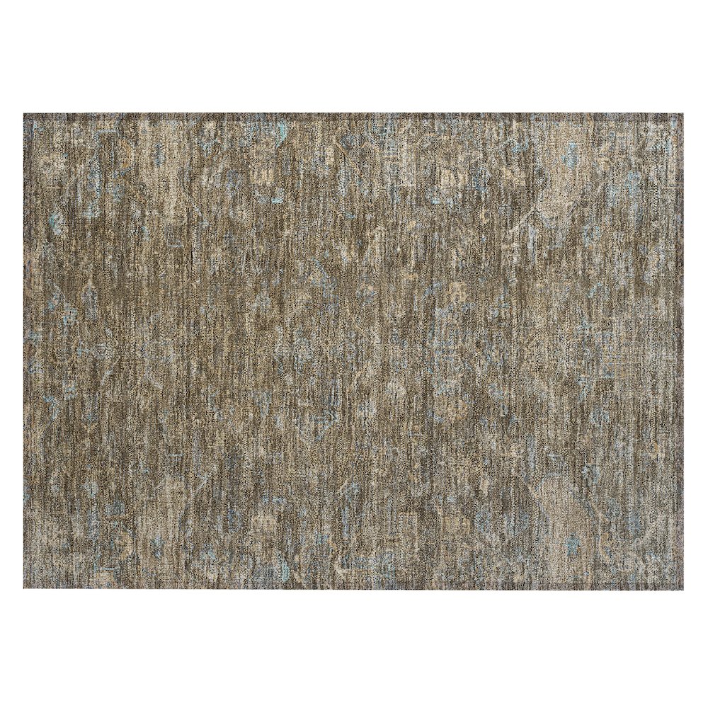 Machine Washable Indoor/Outdoor Chantille ACN2322 Brown 1'8" x 2'6" Rug. Picture 1