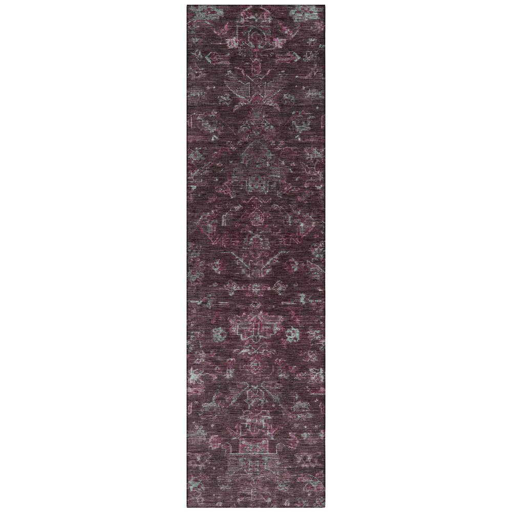Machine Washable Indoor/Outdoor Chantille ACN2322 Red 2'3" x 7'6" Runner Rug. Picture 1