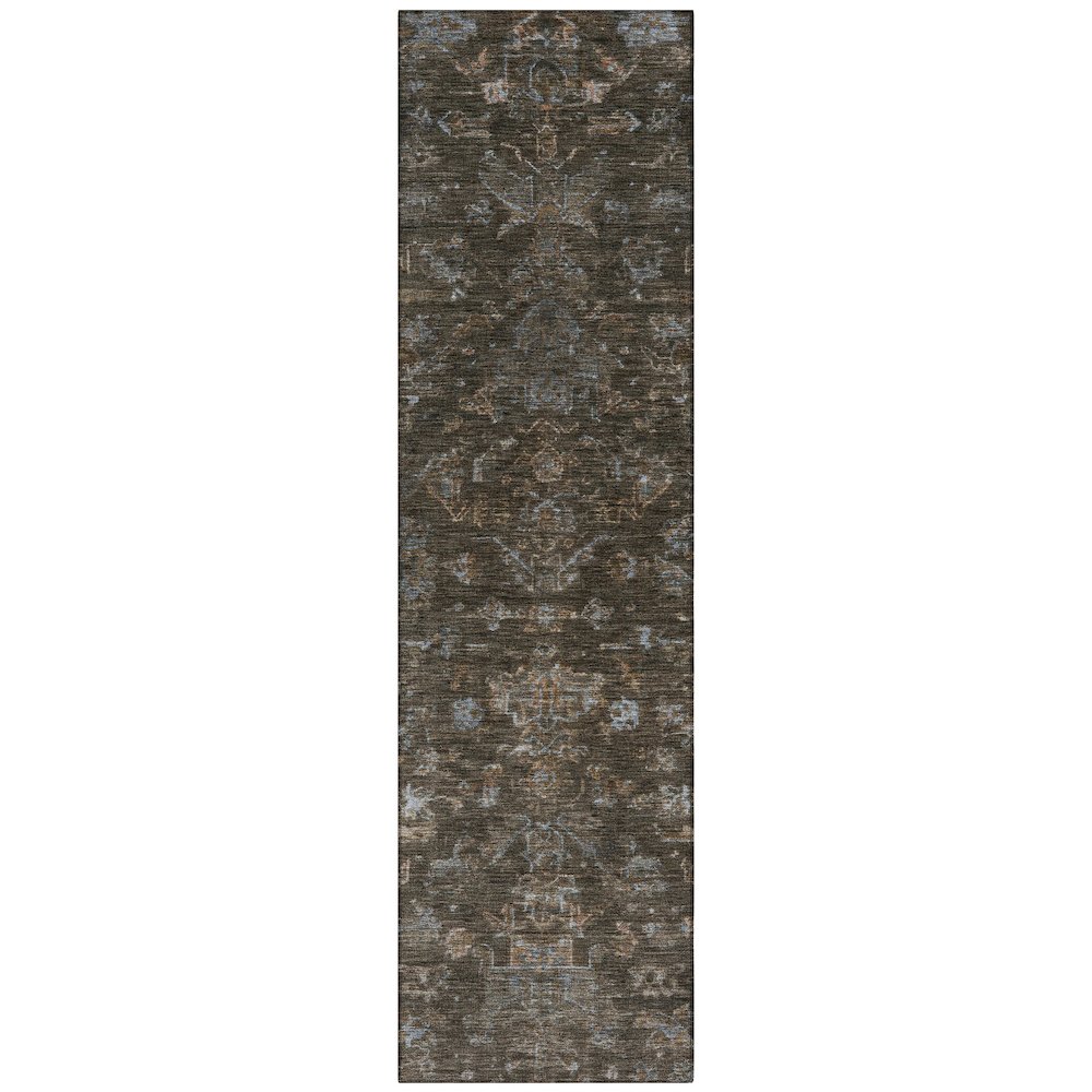 Machine Washable Indoor/Outdoor Chantille ACN2322 Brown 2'3" x 7'6" Runner Rug. Picture 1