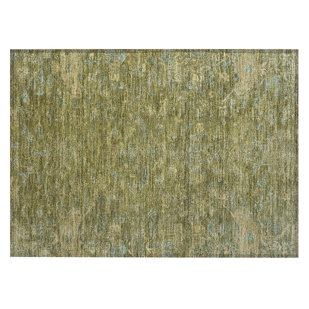 Machine Washable Indoor/Outdoor Chantille ACN2322 Green 1'8" x 2'6" Rug. Picture 1
