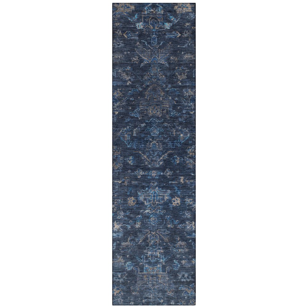 Machine Washable Indoor/Outdoor Chantille ACN2322 Blue 2'3" x 7'6" Runner Rug. Picture 1