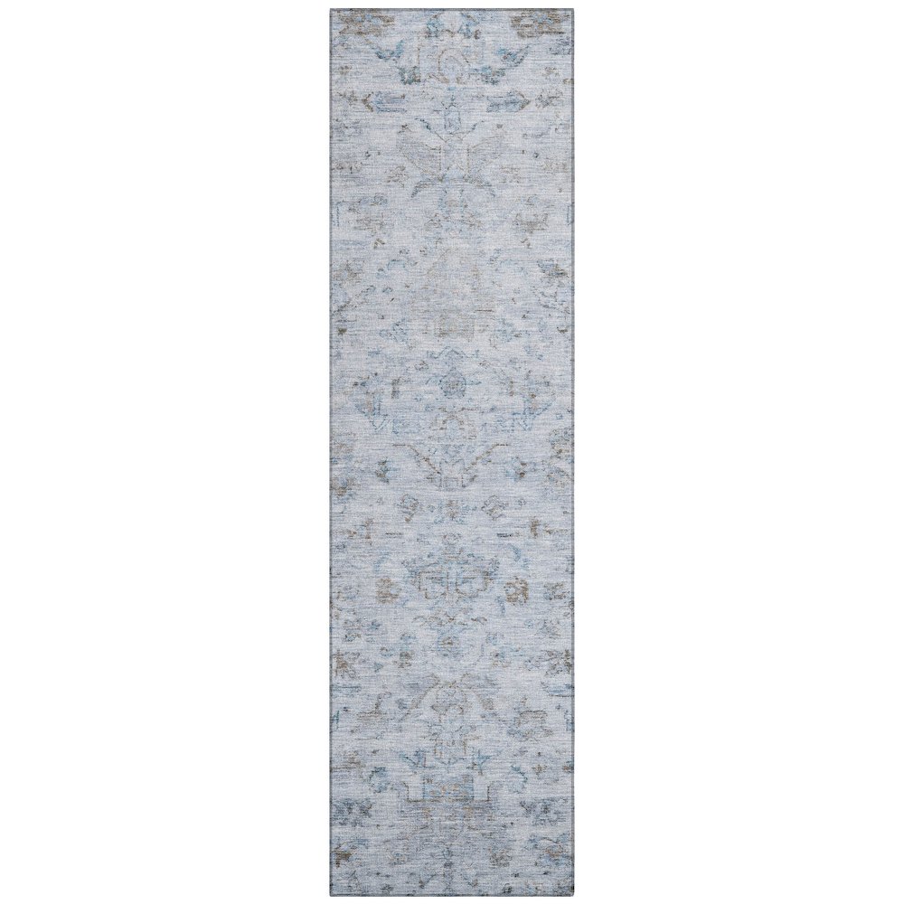 Machine Washable Indoor/Outdoor Chantille ACN2322 Blue 2'3" x 7'6" Runner Rug. Picture 1