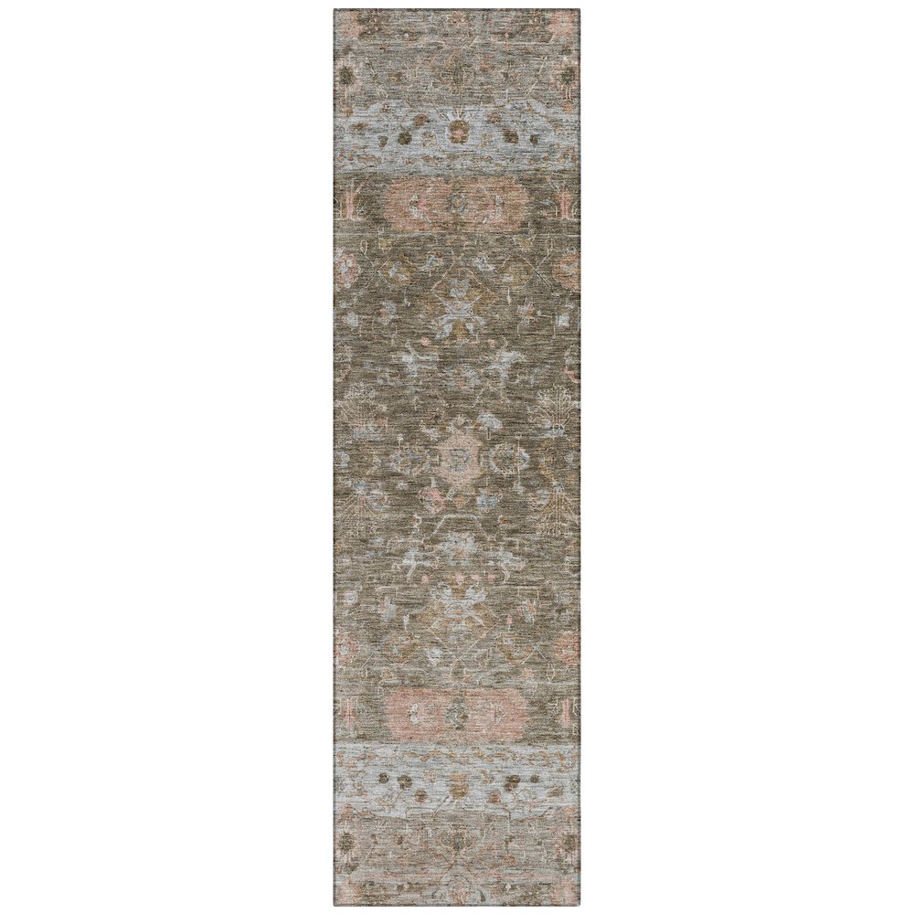 Machine Washable Indoor/Outdoor Chantille ACN2323 Brown 2'3" x 7'6" Runner Rug. Picture 1