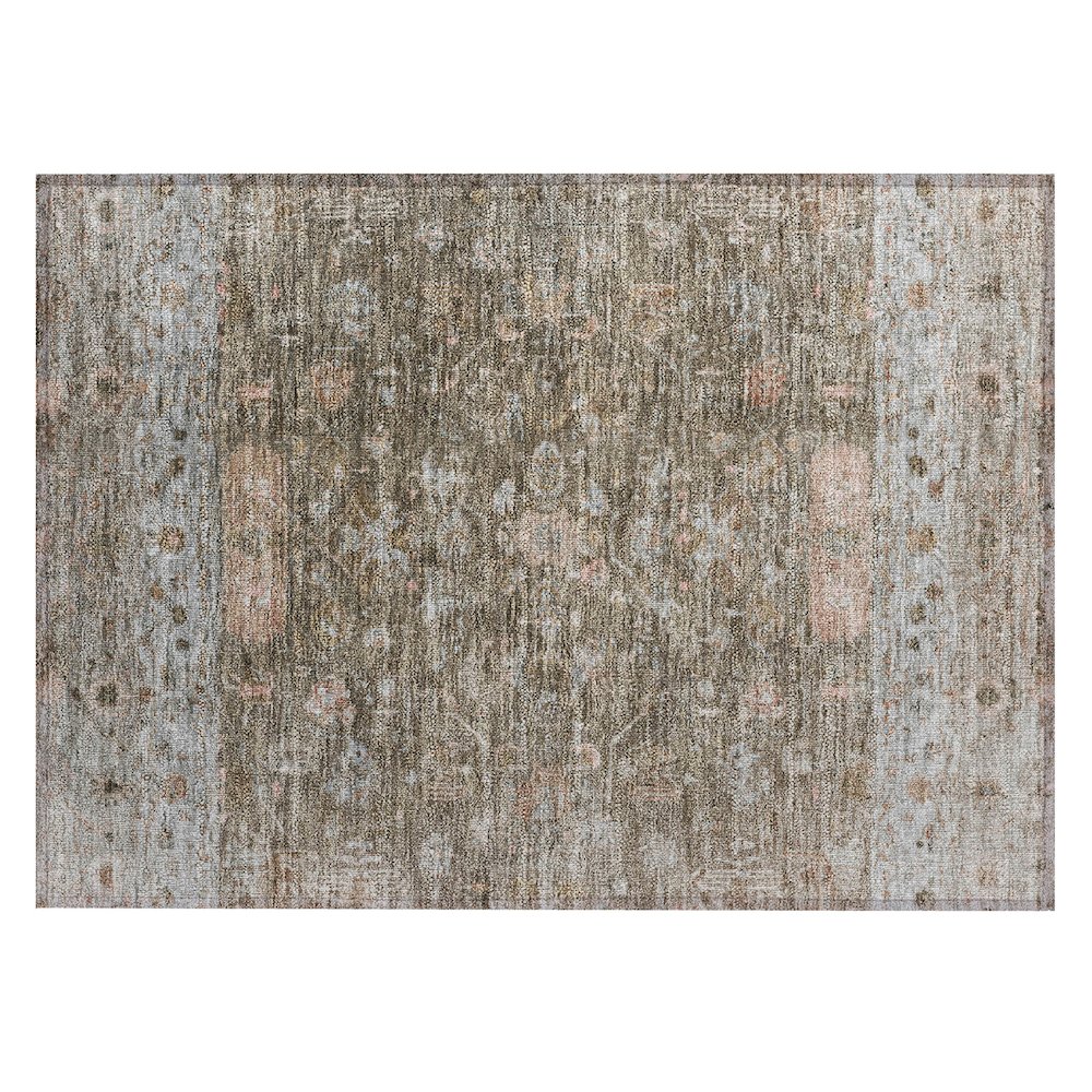 Machine Washable Indoor/Outdoor Chantille ACN2323 Brown 1'8" x 2'6" Rug. Picture 1