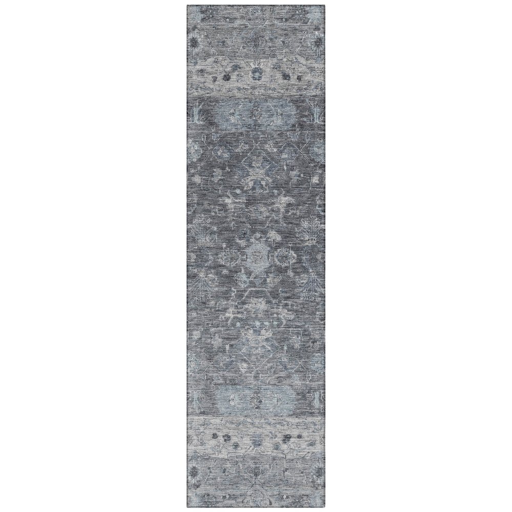 Machine Washable Indoor/Outdoor Chantille ACN2323 Gray 2'3" x 7'6" Runner Rug. Picture 1