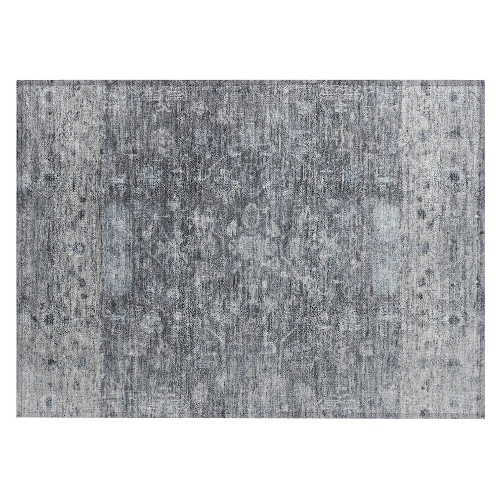 Machine Washable Indoor/Outdoor Chantille ACN2323 Gray 1'8" x 2'6" Rug. Picture 1