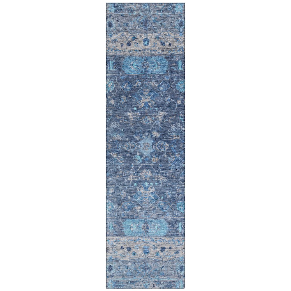 Machine Washable Indoor/Outdoor Chantille ACN2323 Blue 2'3" x 7'6" Runner Rug. Picture 1