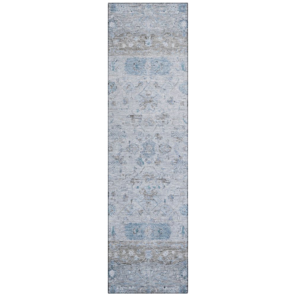 Machine Washable Indoor/Outdoor Chantille ACN2323 Blue 2'3" x 7'6" Runner Rug. Picture 1