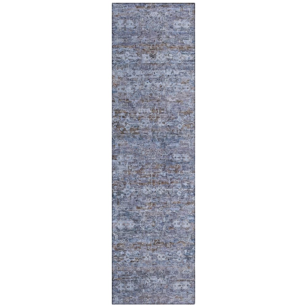 Machine Washable Indoor/Outdoor Chantille ACN2324 Blue 2'3" x 7'6" Runner Rug. Picture 1