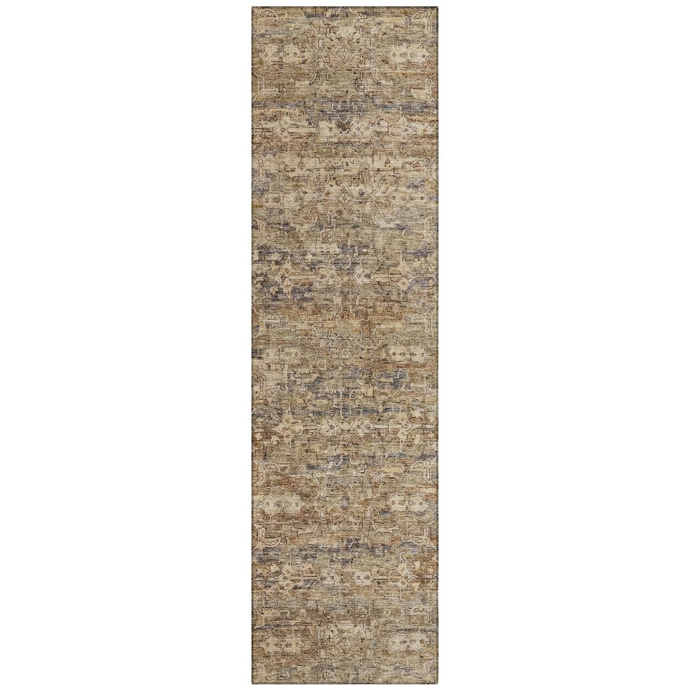 Machine Washable Indoor/Outdoor Chantille ACN2324 Brown 2'3" x 7'6" Runner Rug. Picture 1